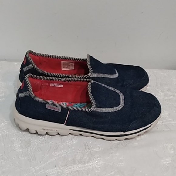 skechers go walk denim blue